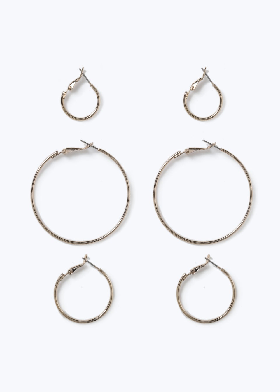 Muse 3 Pack Gold Thin Hoop Earrings