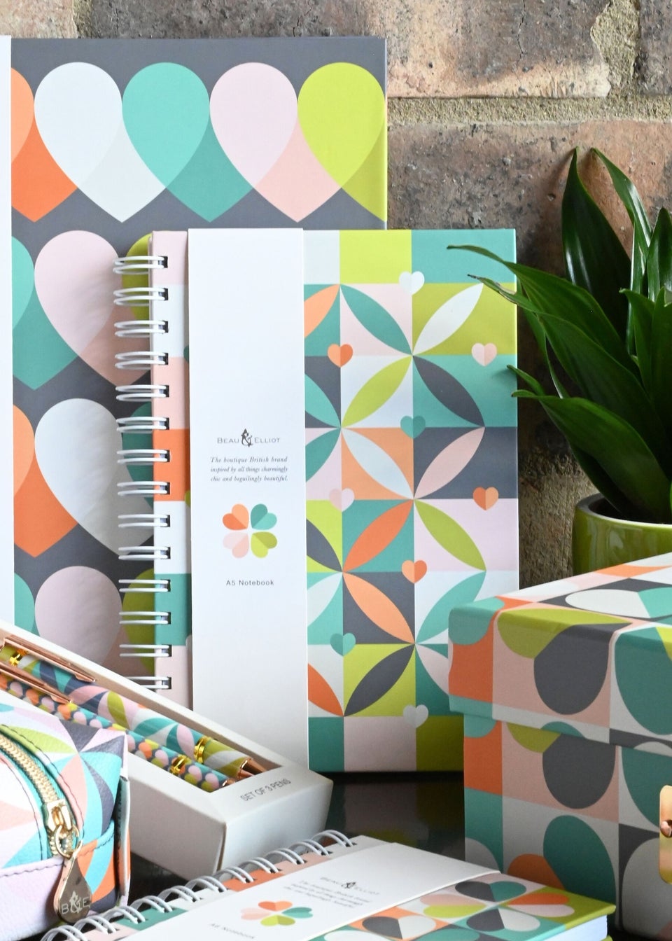 Beau & Elliot Multi Coloured Carnaby Notebook A5 Petal