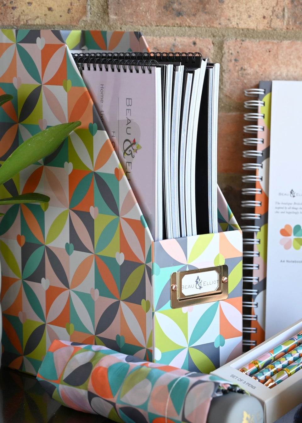 Beau & Elliot Multi Coloured Carnaby A4 Magazine Holder Petal