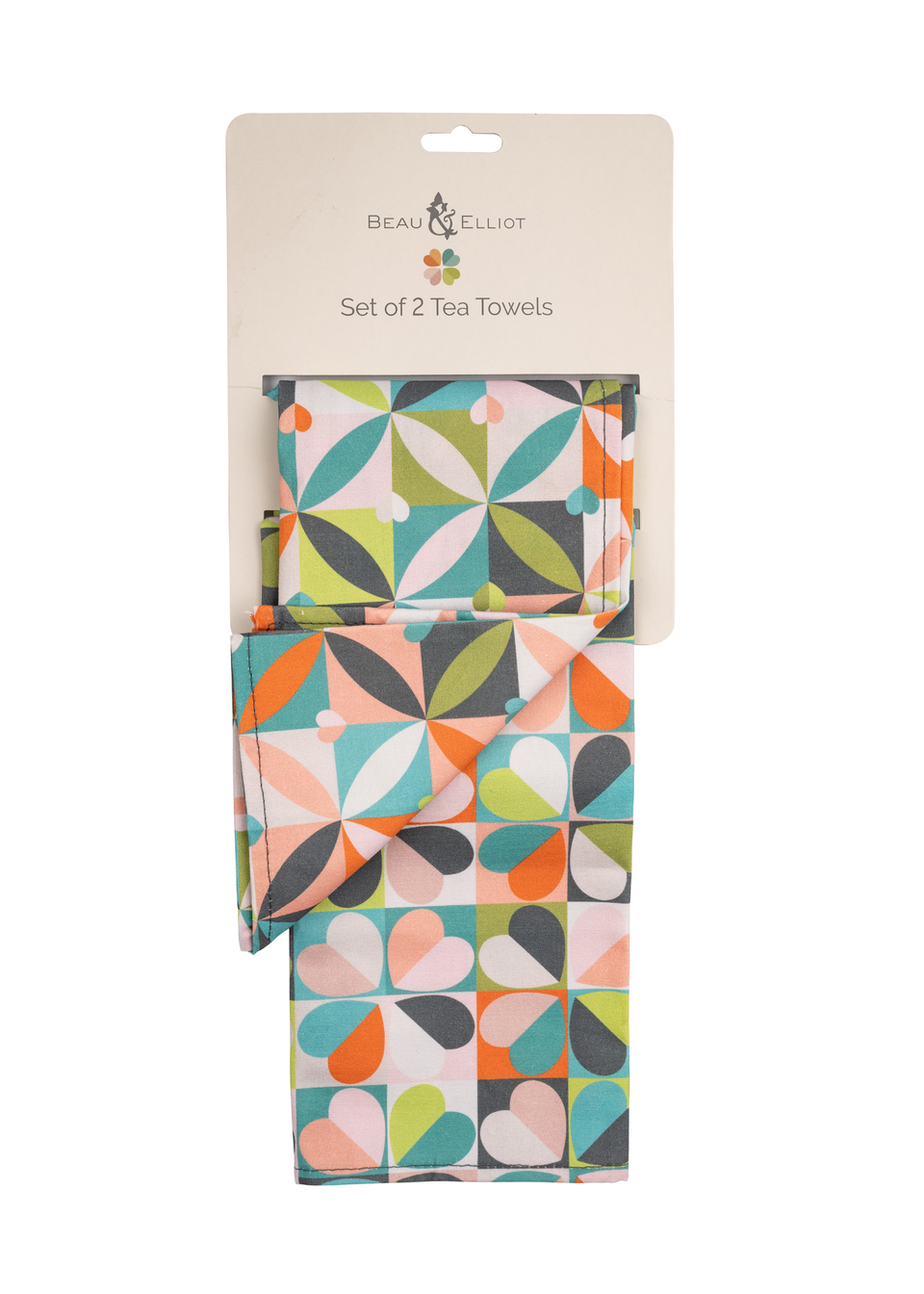 Beau & Elliot Multi Coloured Carnaby Tea Towels Bloom/Petal Set of 2
