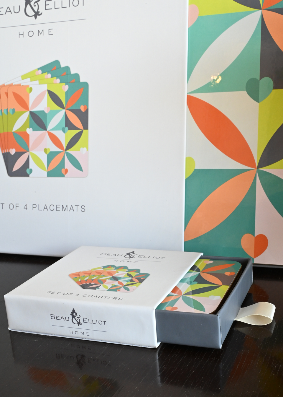 Beau & Elliot Multi Carnaby Coasters Petal in Gift Box Set of 4
