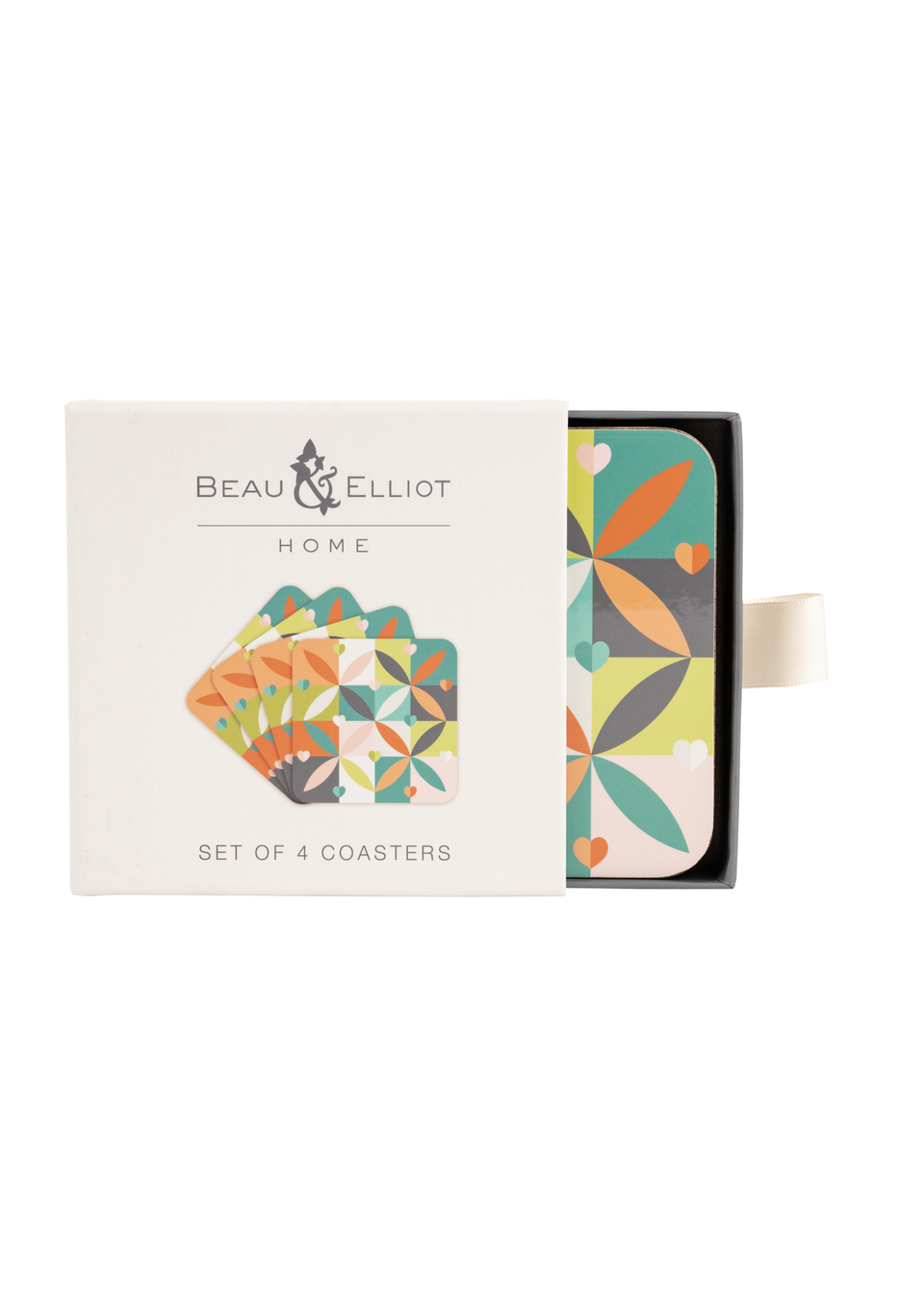 Beau & Elliot Multi Carnaby Coasters Petal in Gift Box Set of 4
