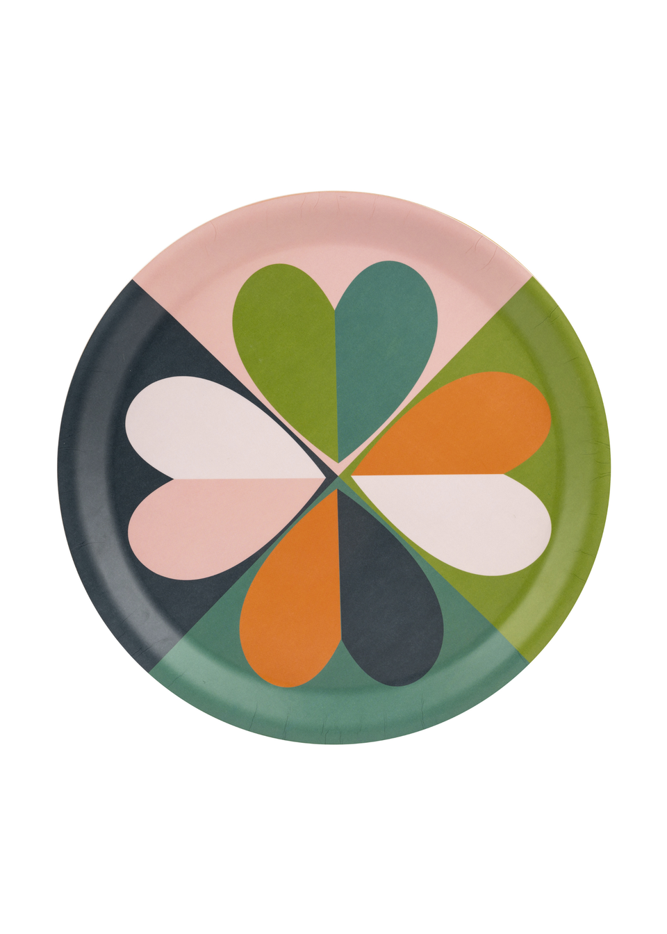 Beau & Elliot Multi Coloured Carnaby Round Willow Wood Tray Bloom