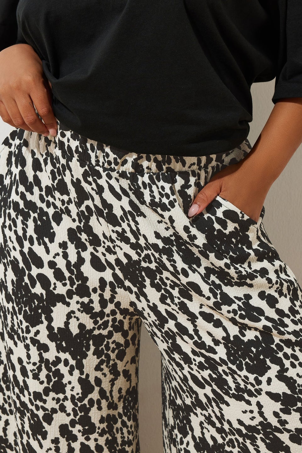 Yours Curve White Cow Print Midaxi Culottes