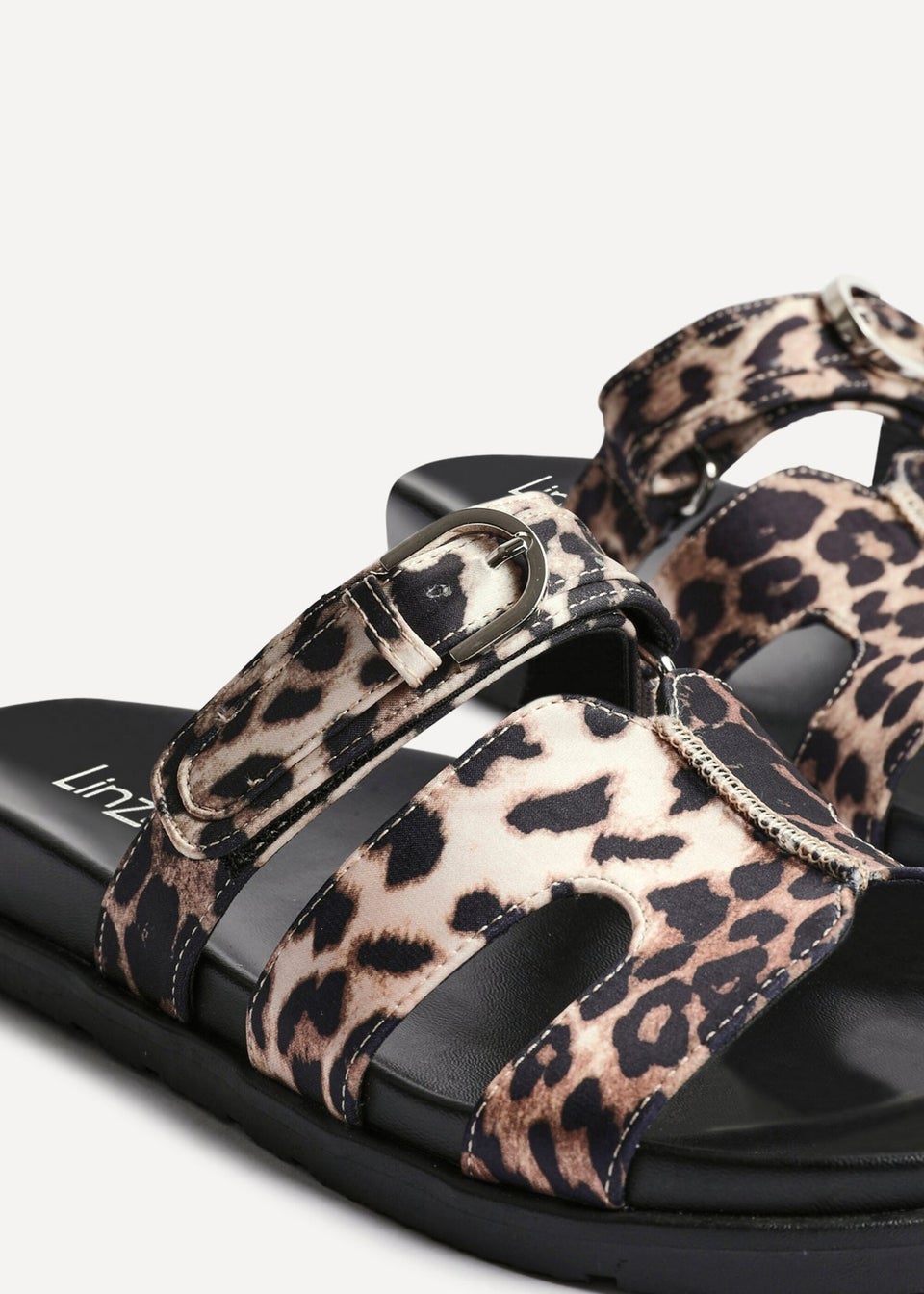 Linzi Rowan Leopard Print Footbed Linked Design Sandal