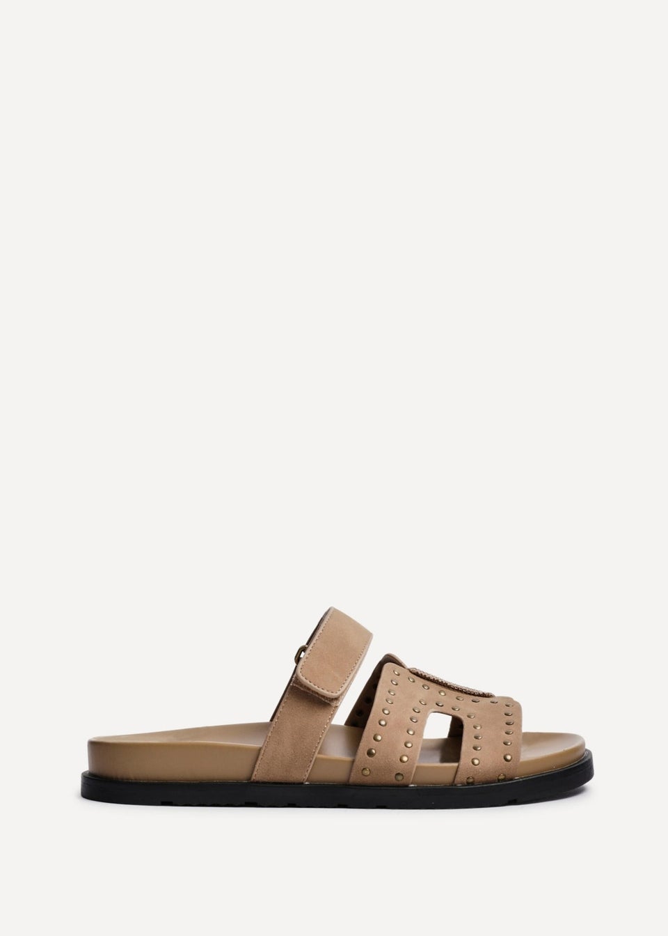 Linzi Karma Camel Nubuck Studded Linked Design Sandal