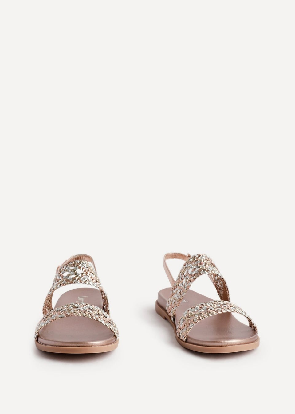 Linzi Galia Pink Faux Leather Handwoven Flat Sandals