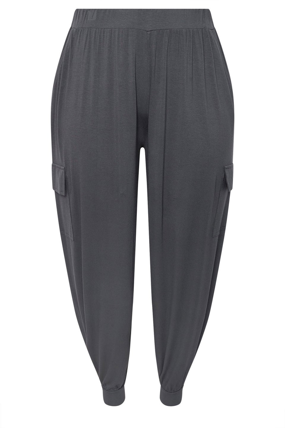 Yours Curve Charcoal Grey Cargo Harem Joggers