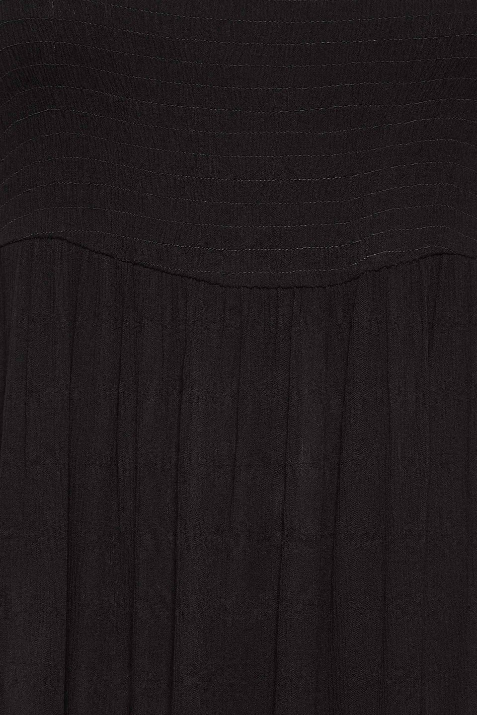 Yours Curve Black Shirred Strappy Sundress