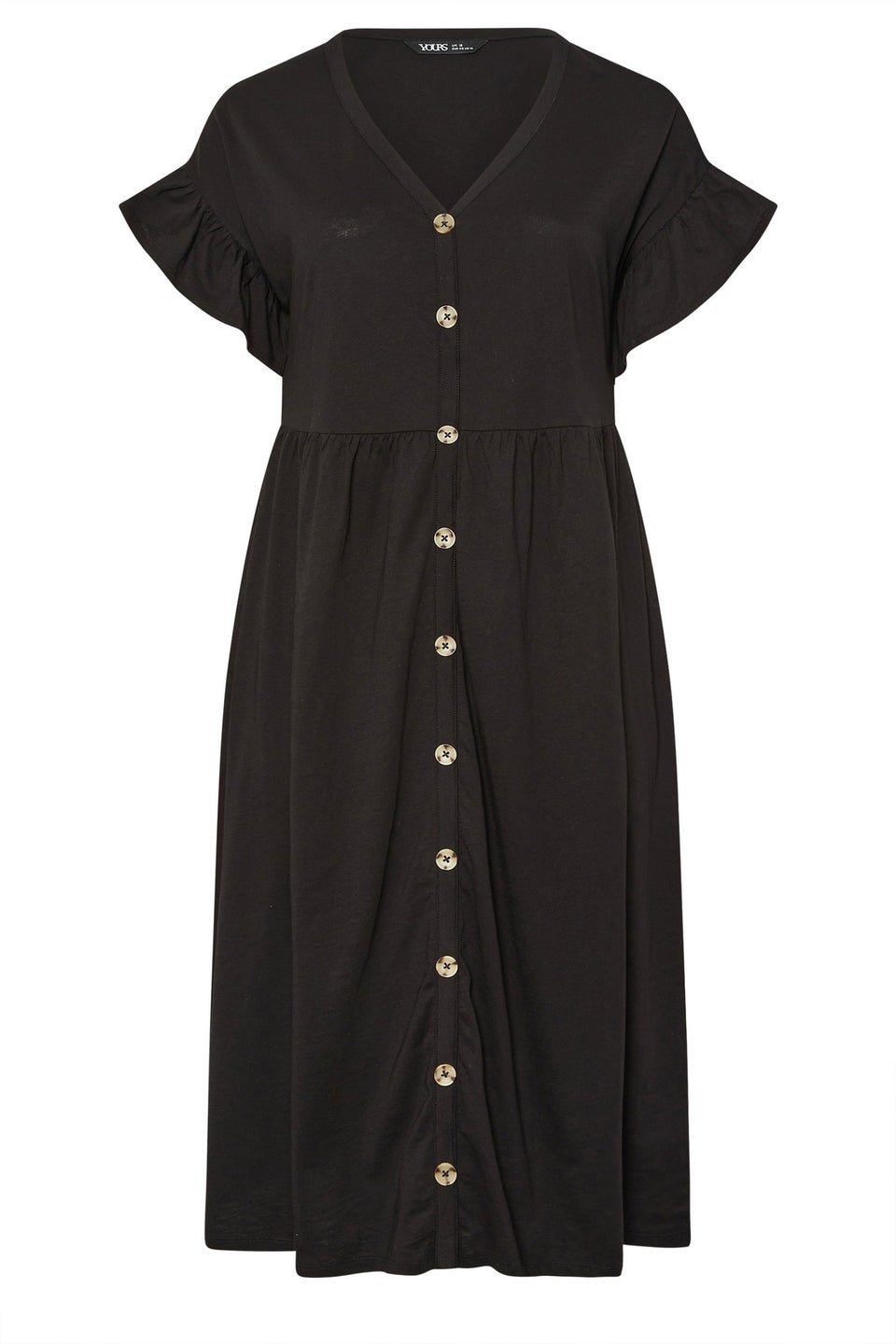 Yours Curve Black Peplum Midaxi Dress