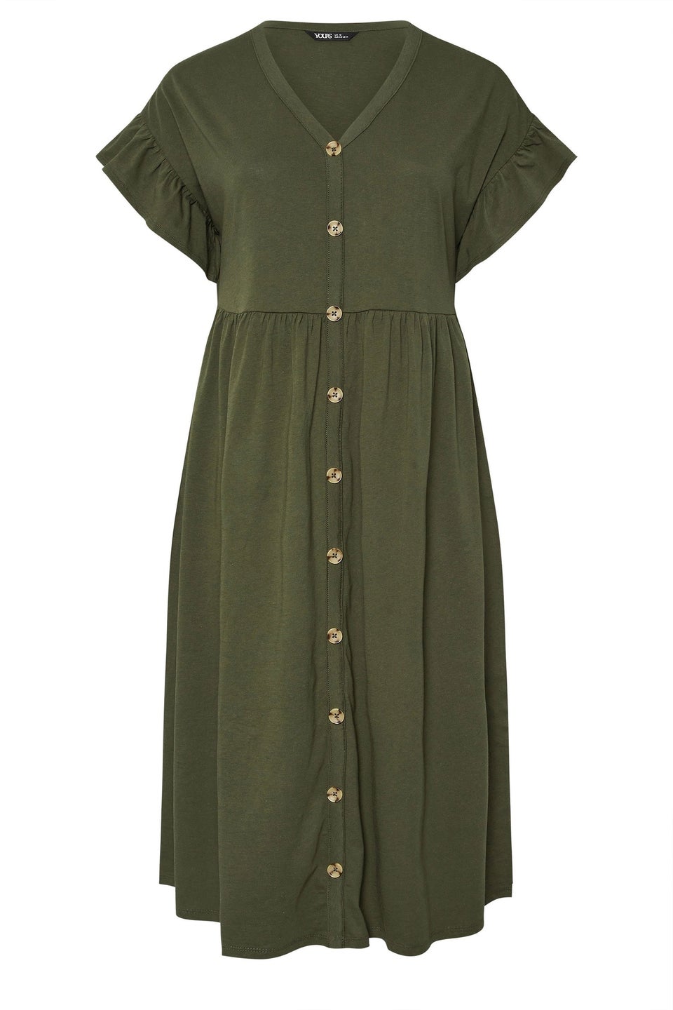 Yours Curve Khaki Green Peplum Midaxi Dress