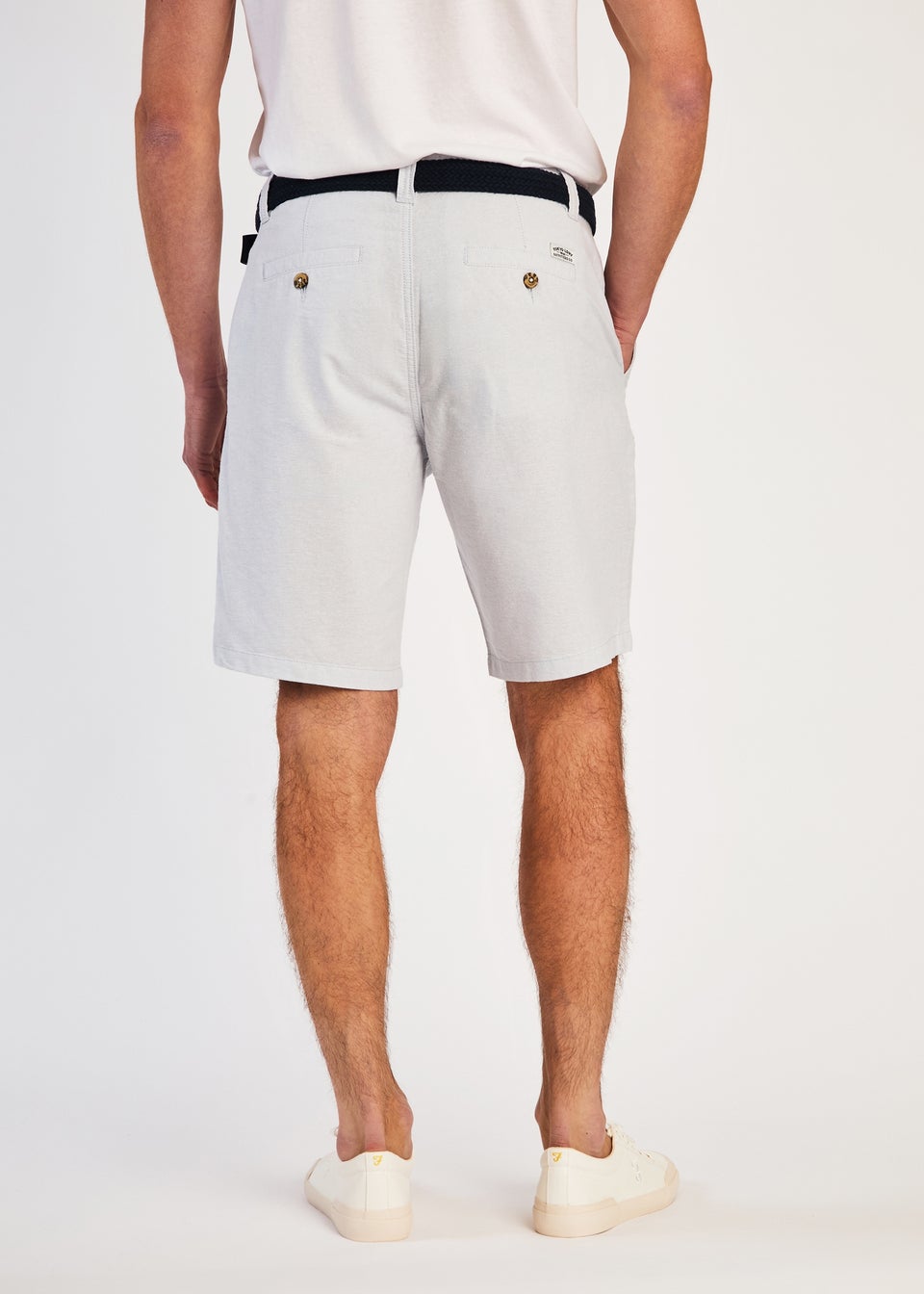 Tokyo Laundry Light Blue Cotton Oxford Shorts with Belt