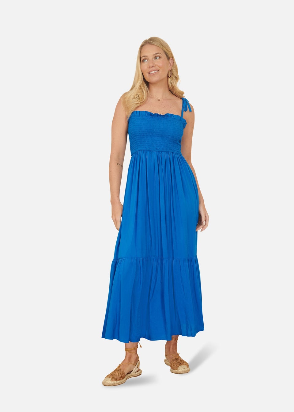 Yumi Blue Midi Sun Dress