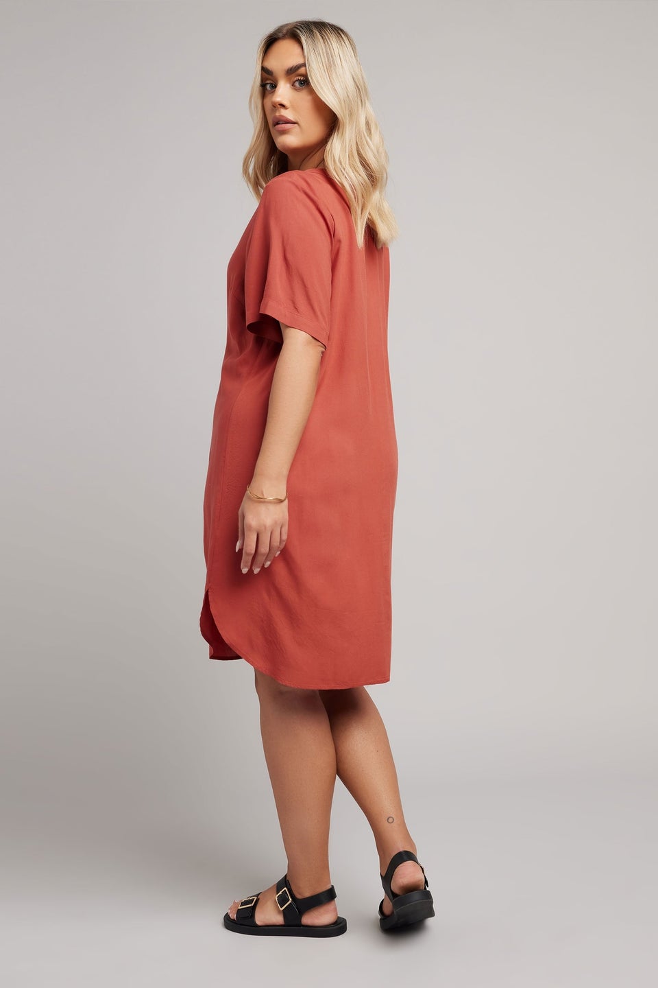 Yours Curve Rust Orange Tunic Mini Dress