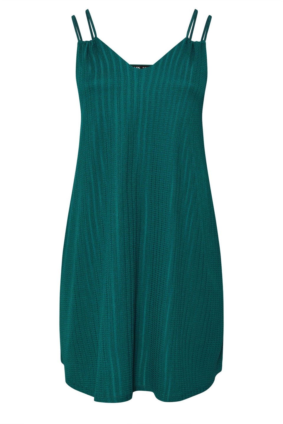 Yours Curve Emerald Green Textured Double Strap Mini Dress