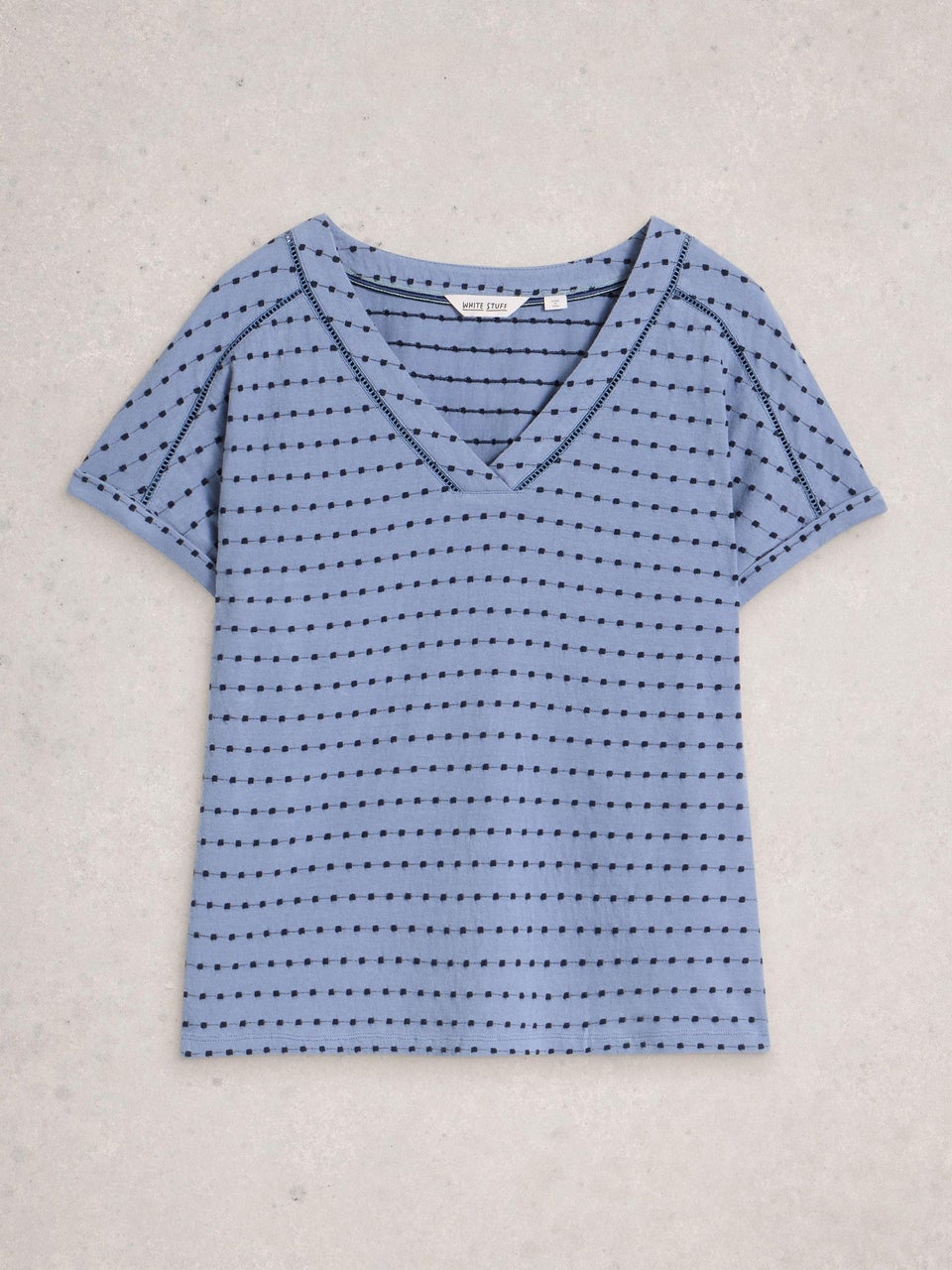 Besticktes Streifen-T-Shirt