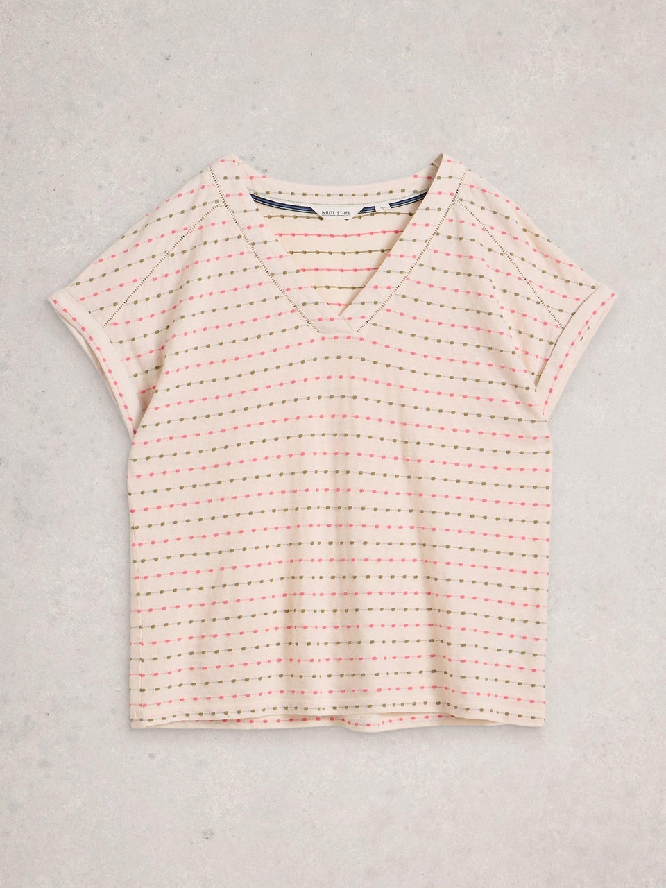 Besticktes Streifen-T-Shirt