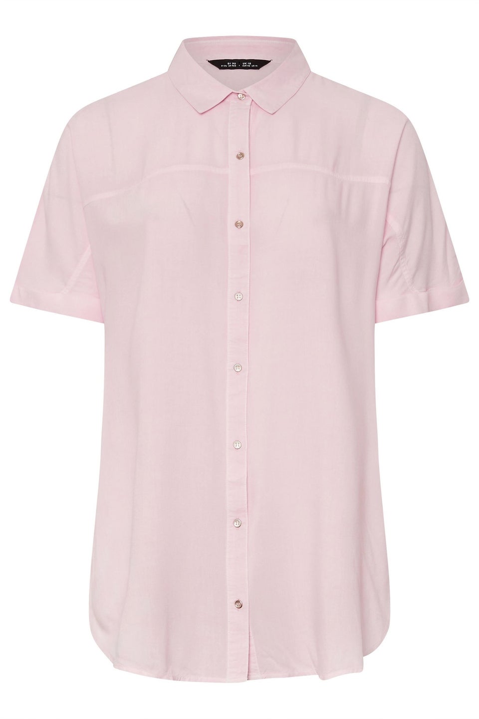 Yours Curve Light Pink Washed Chambray Shirt