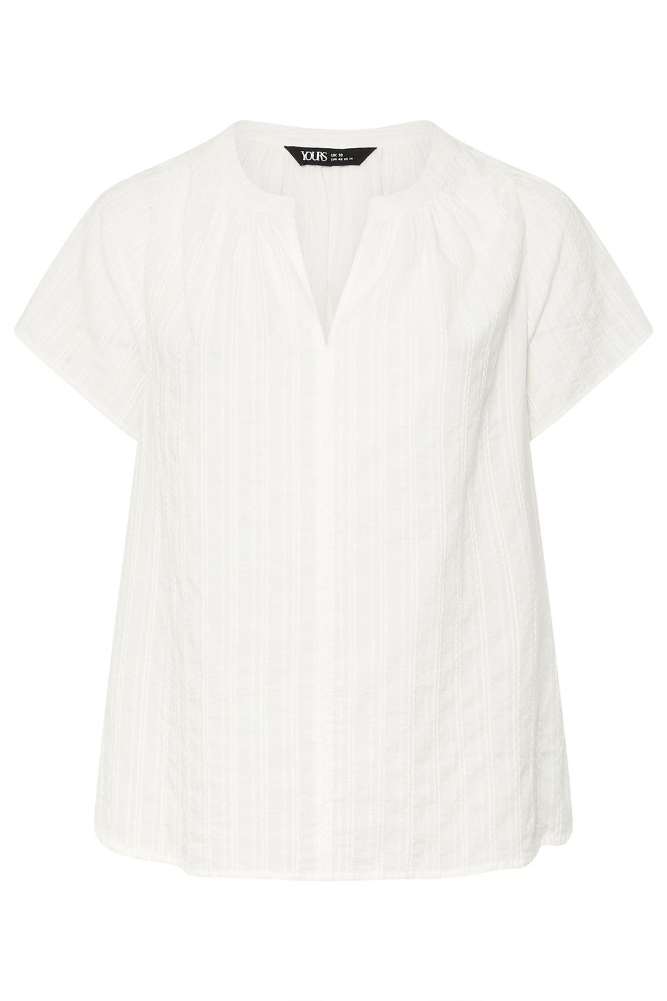 Yours Curve White Short Sleeve Cotton Blouse