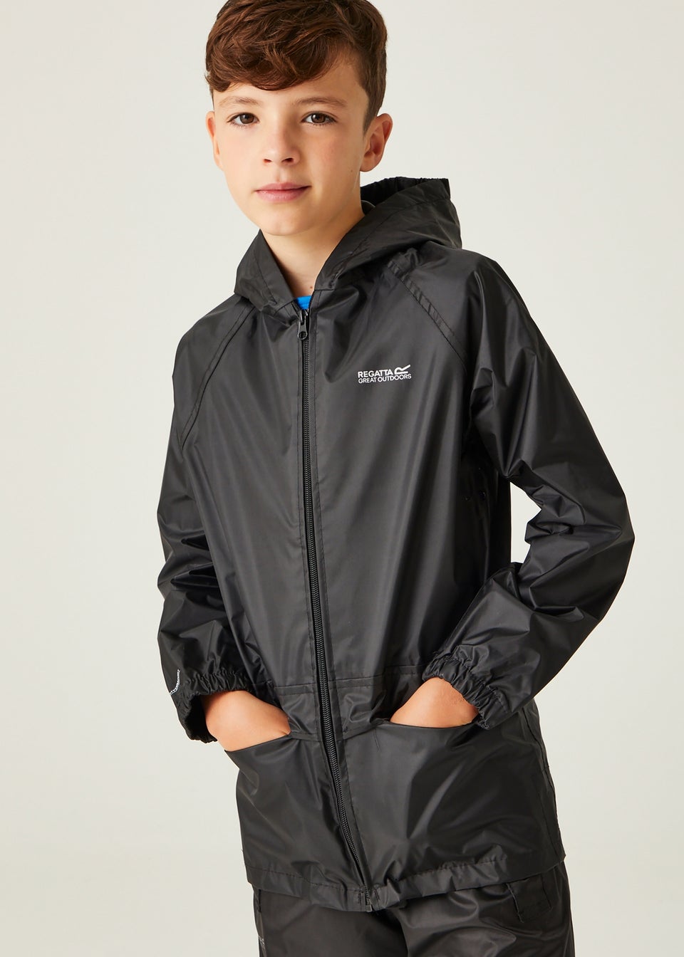 Regatta Black Kids Stormbreak Waterproof Hydrofort Jacket (3-16 Years)
