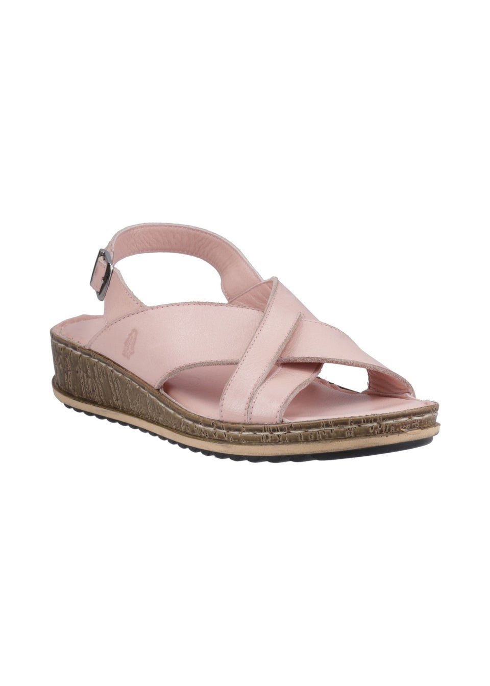 Hush Puppies Pale Pink Elena Cross Over Wedge Sandal