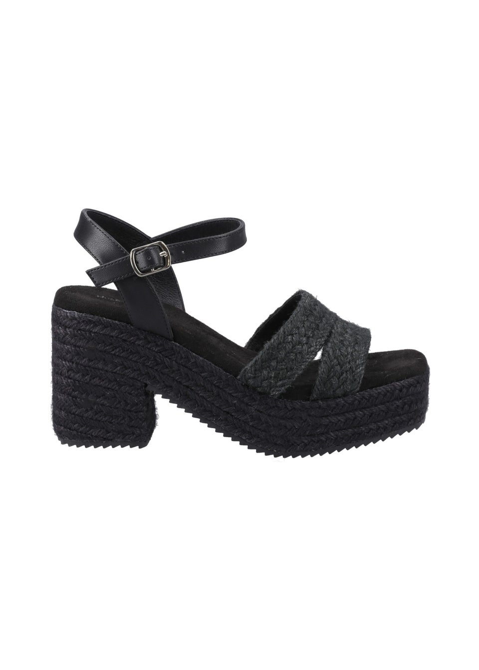 Hush Puppies Black Jamelia Espadrille Heel Sandal