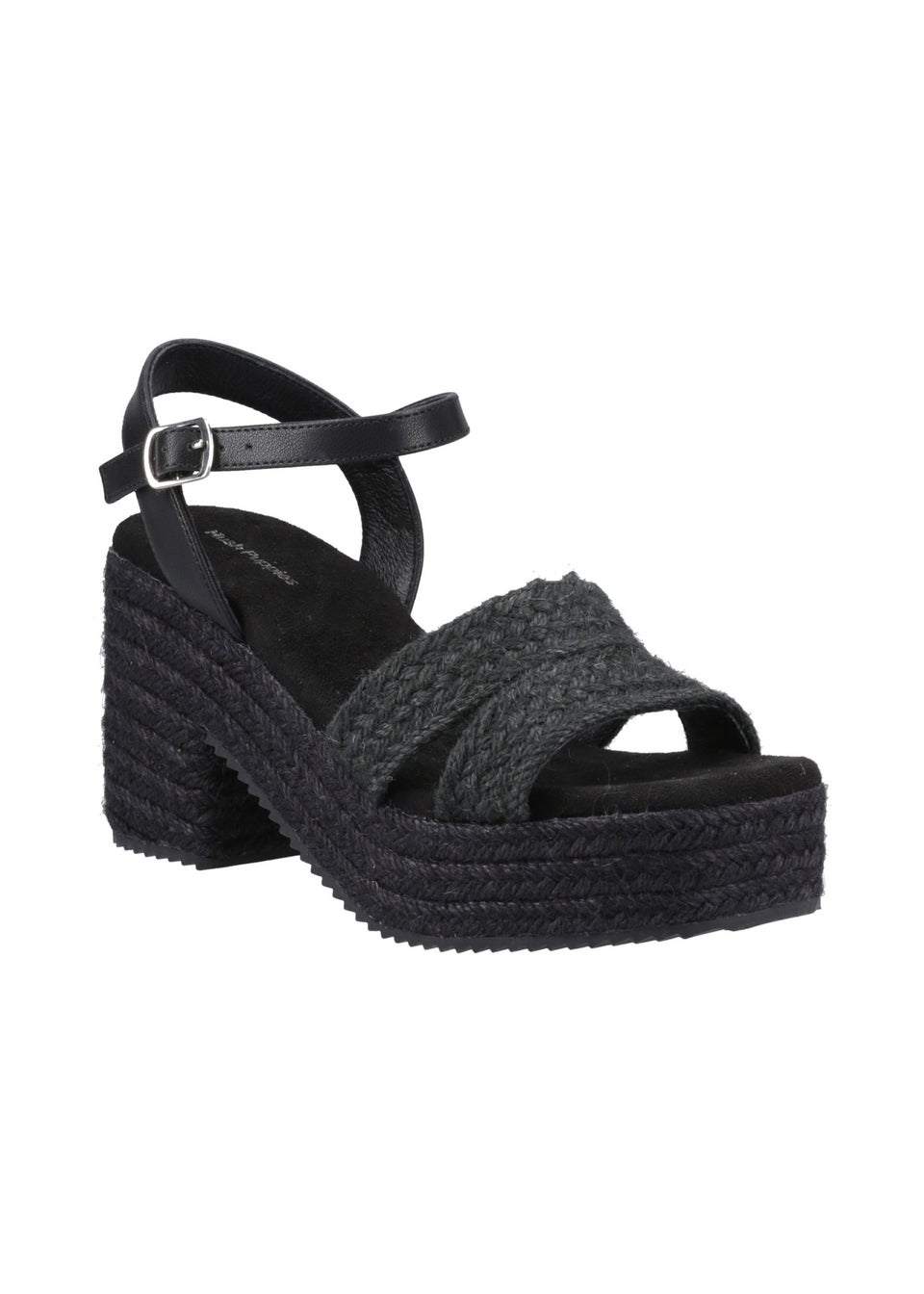 Hush Puppies Black Jamelia Espadrille Heel Sandal