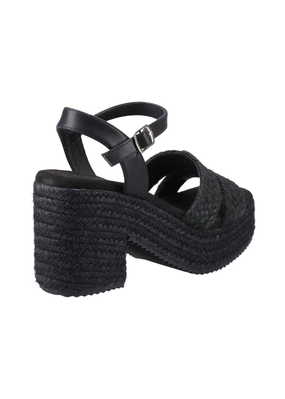 Hush Puppies Black Jamelia Espadrille Heel Sandal