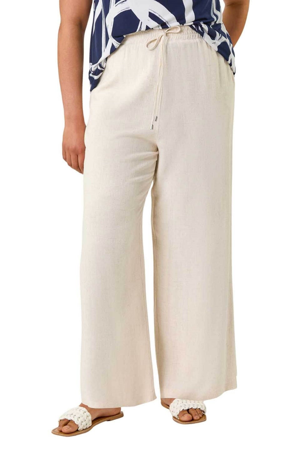 Roman Stone Curve Linen Mix Trousers