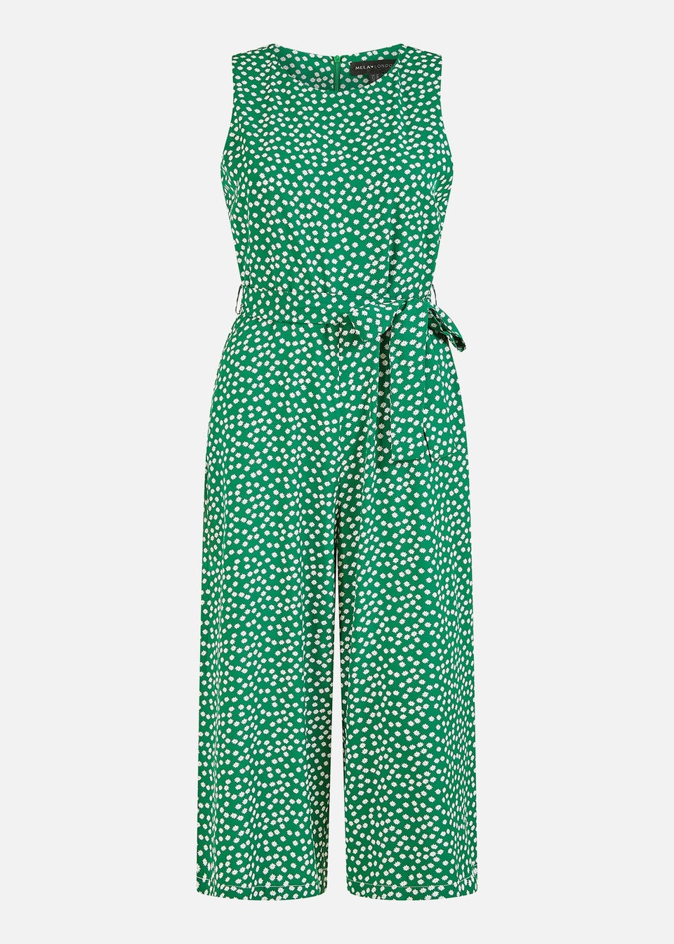Yumi Green Ditsy Daisy Sleeveless Culotte Jumpsuit