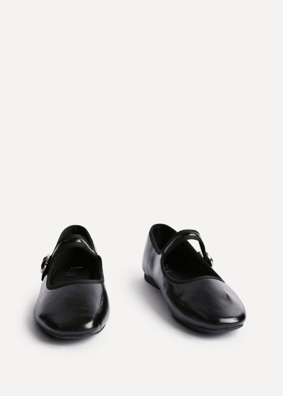 Linzi Graceful Black Faux Leather Ballet Pumps