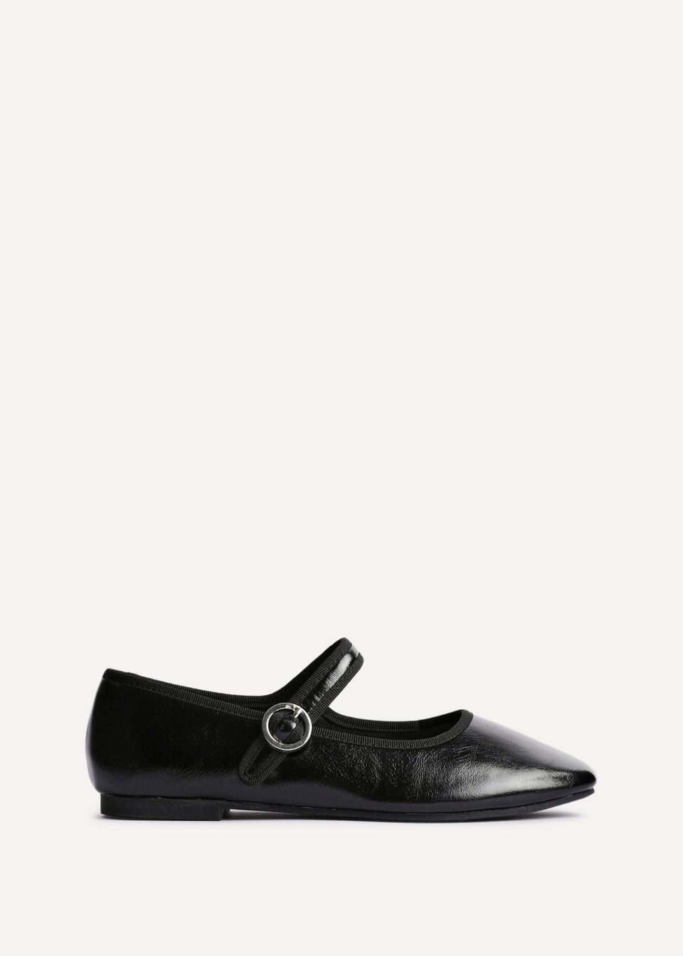 Linzi Graceful Black Faux Leather Ballet Pumps