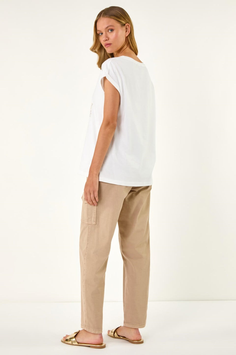 Roman Ivory Daffodil Print Cotton Tee
