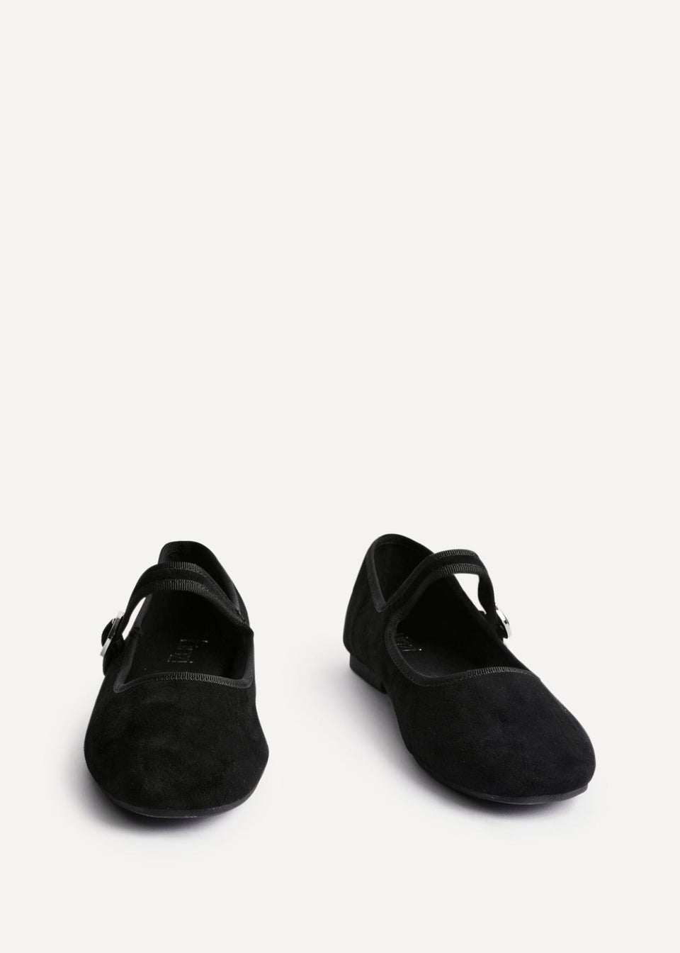 Linzi Graceful Black Faux Suede Ballet Pumps