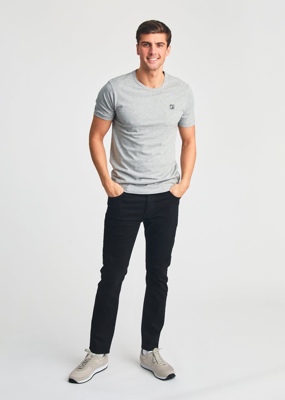 French Connection Black Cotton Crew Neck  T-Shirts 3 Pack
