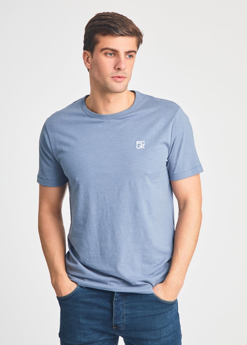 French Connection Blue Cotton Crew Neck T-Shirts 3 Pack
