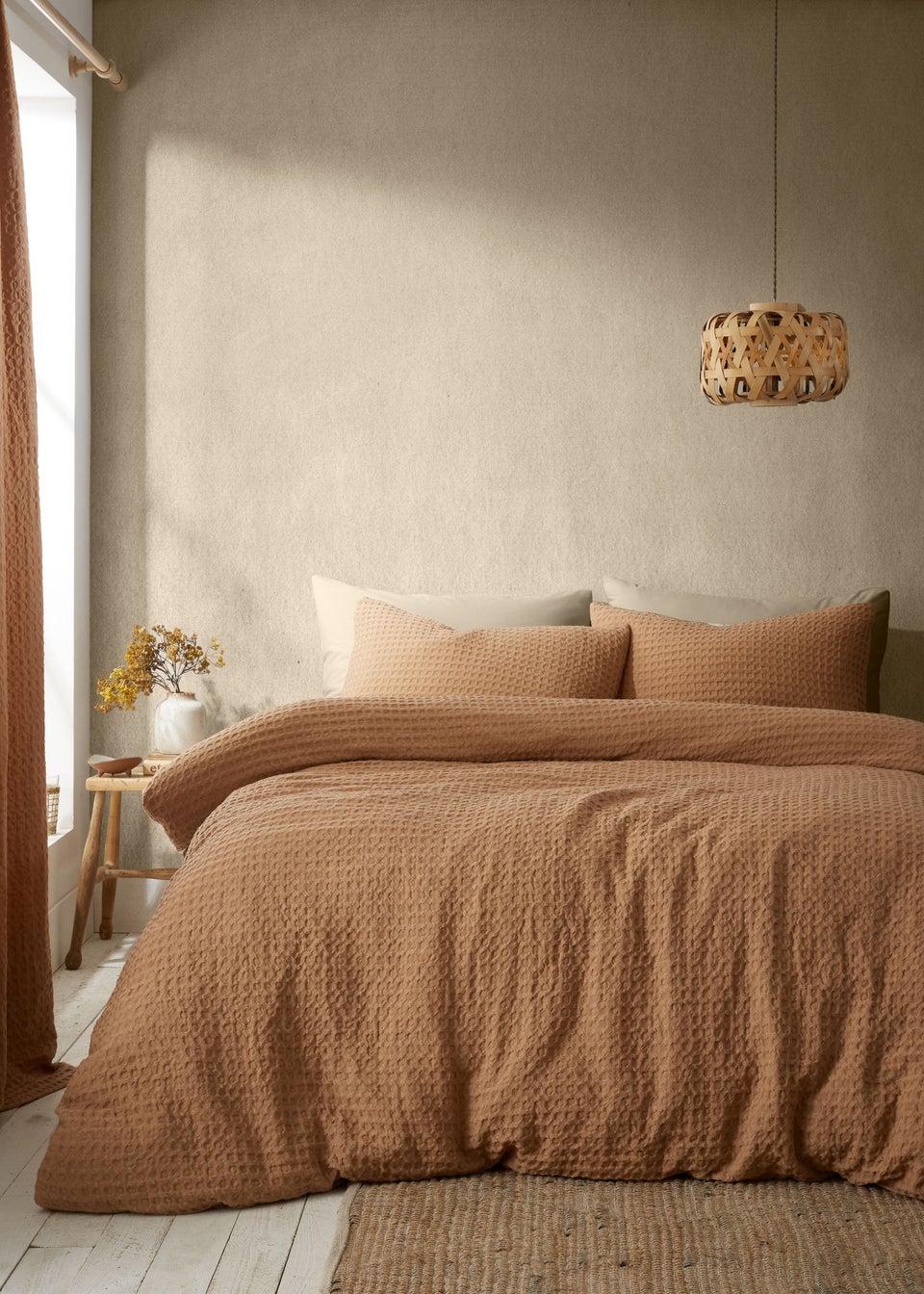 Pineapple Elephant Caramel Muscat Waffle Duvet Cover Set