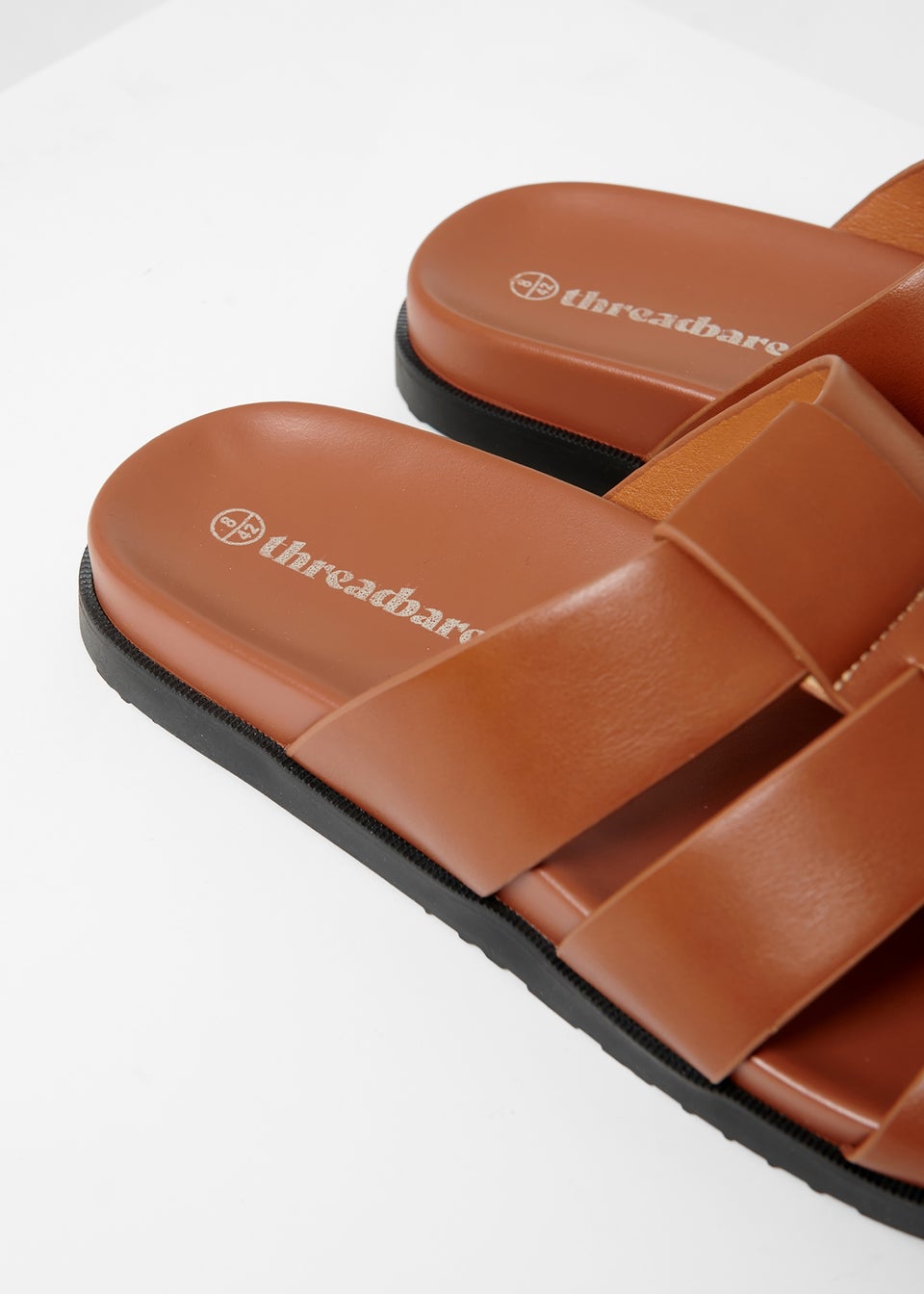 Threadbare Tan Gladiator Slip-On Sandals