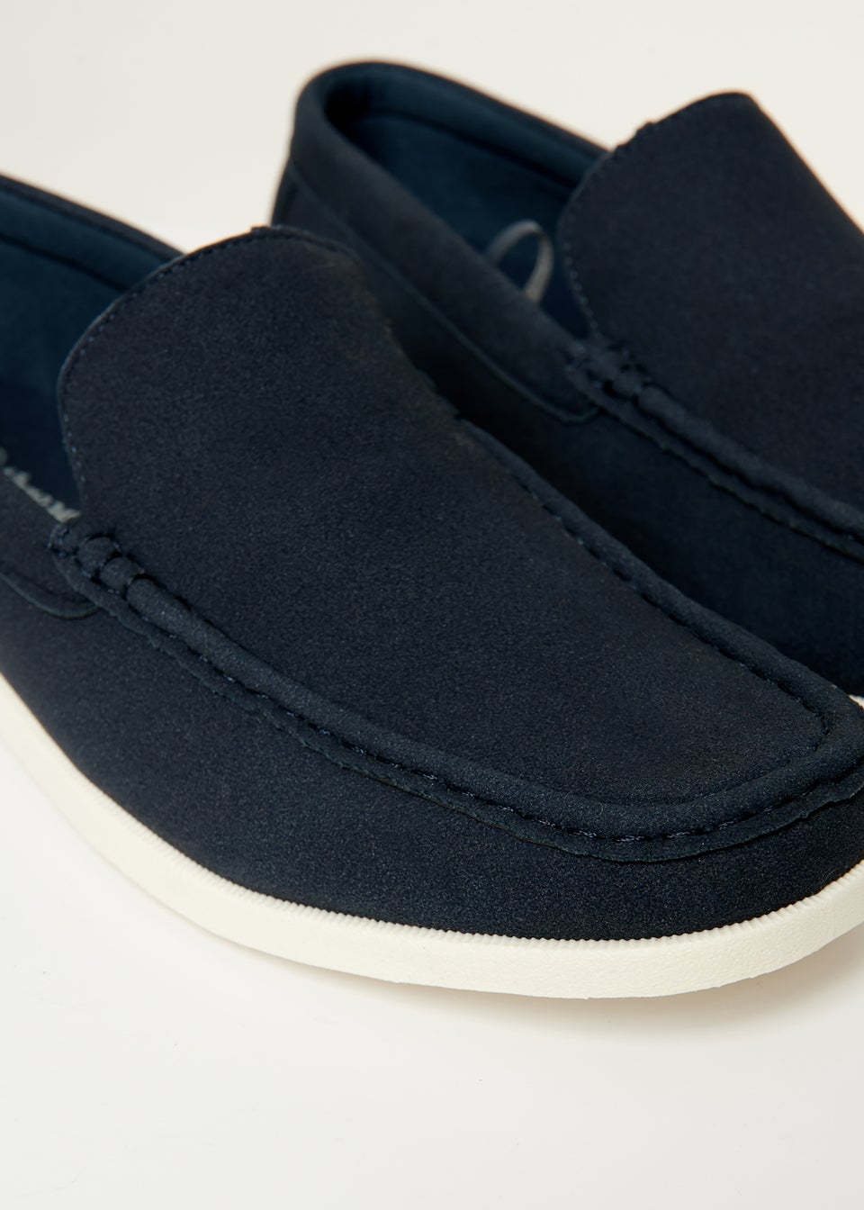 Threadbare Navy Faux Suede Slip On Loafers