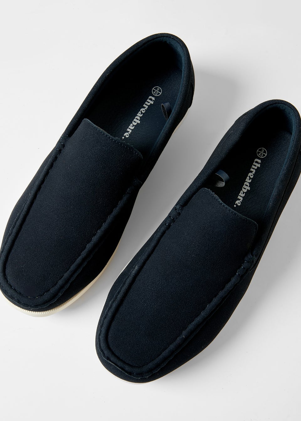 Threadbare Navy Faux Suede Slip On Loafers