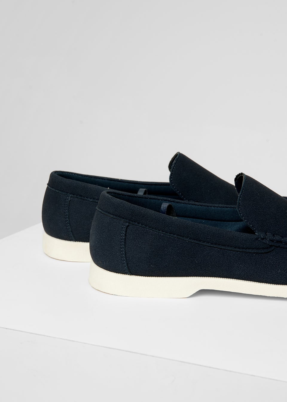 Threadbare Navy Faux Suede Slip On Loafers