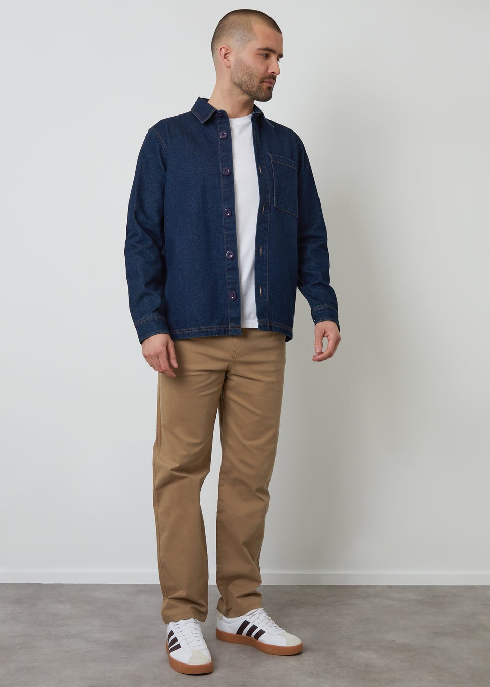 Threadbare Dark Blue Rinse Wash Denim Shacket