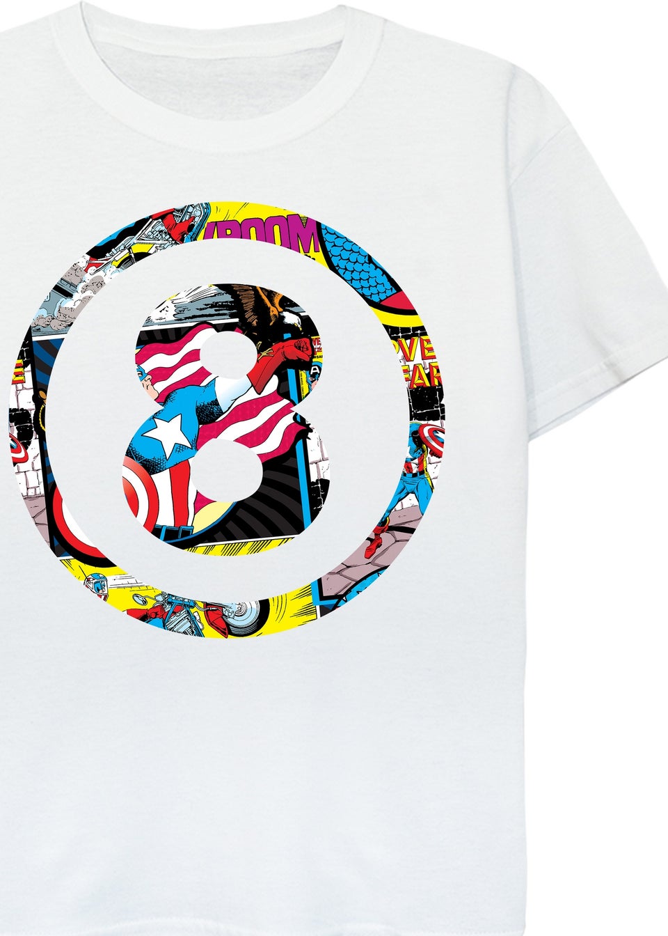 Marvel Comics 8th Birthday Kids White Graphic T-Shirt (7-11 Years)
