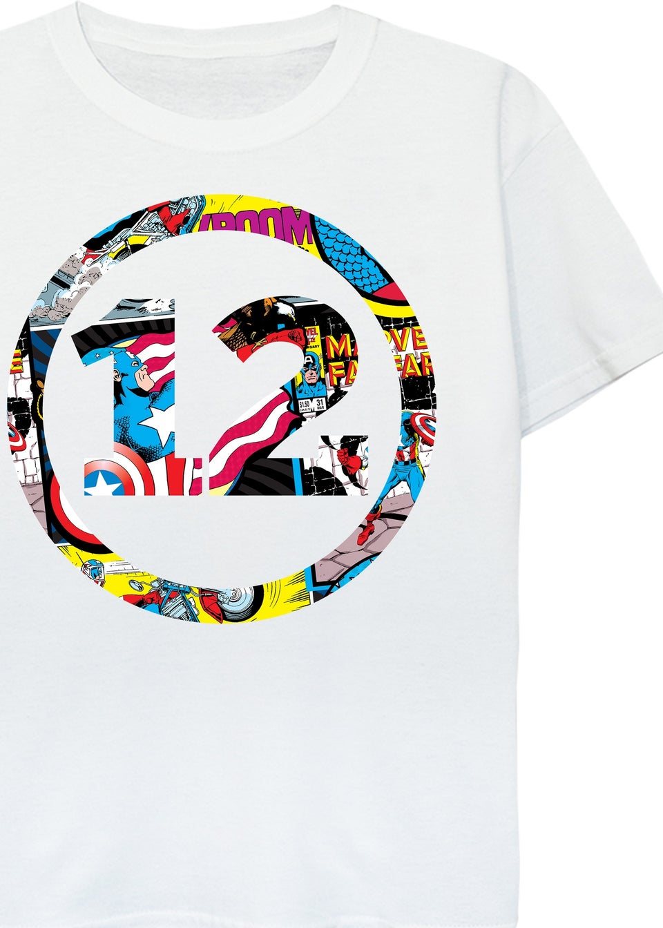 Marvel Comics 12th Birthday Kids White Graphic T-Shirt (9-13 Years)