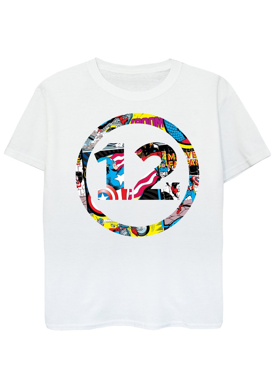 Marvel Comics 12th Birthday Kids White Graphic T-Shirt (9-13 Years)