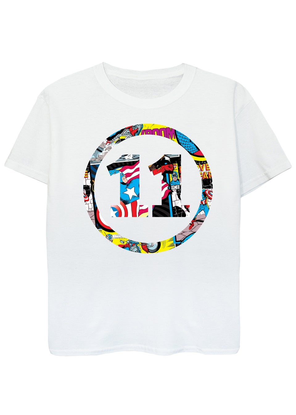 Marvel Comics 11th Birthday Kids White Graphic T-Shirt (9-13 Years)
