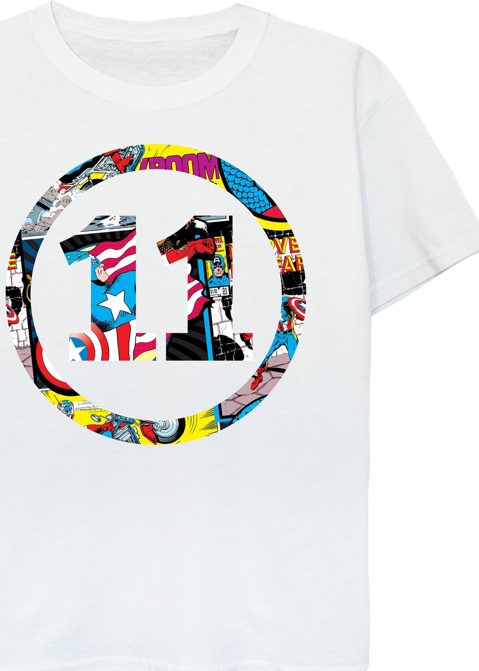 Marvel Comics 11th Birthday Kids White Graphic T-Shirt (9-13 Years)