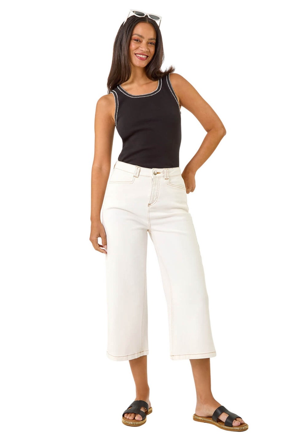 Dusk Ivory Dusk High Waist Pocket Detail Culottes