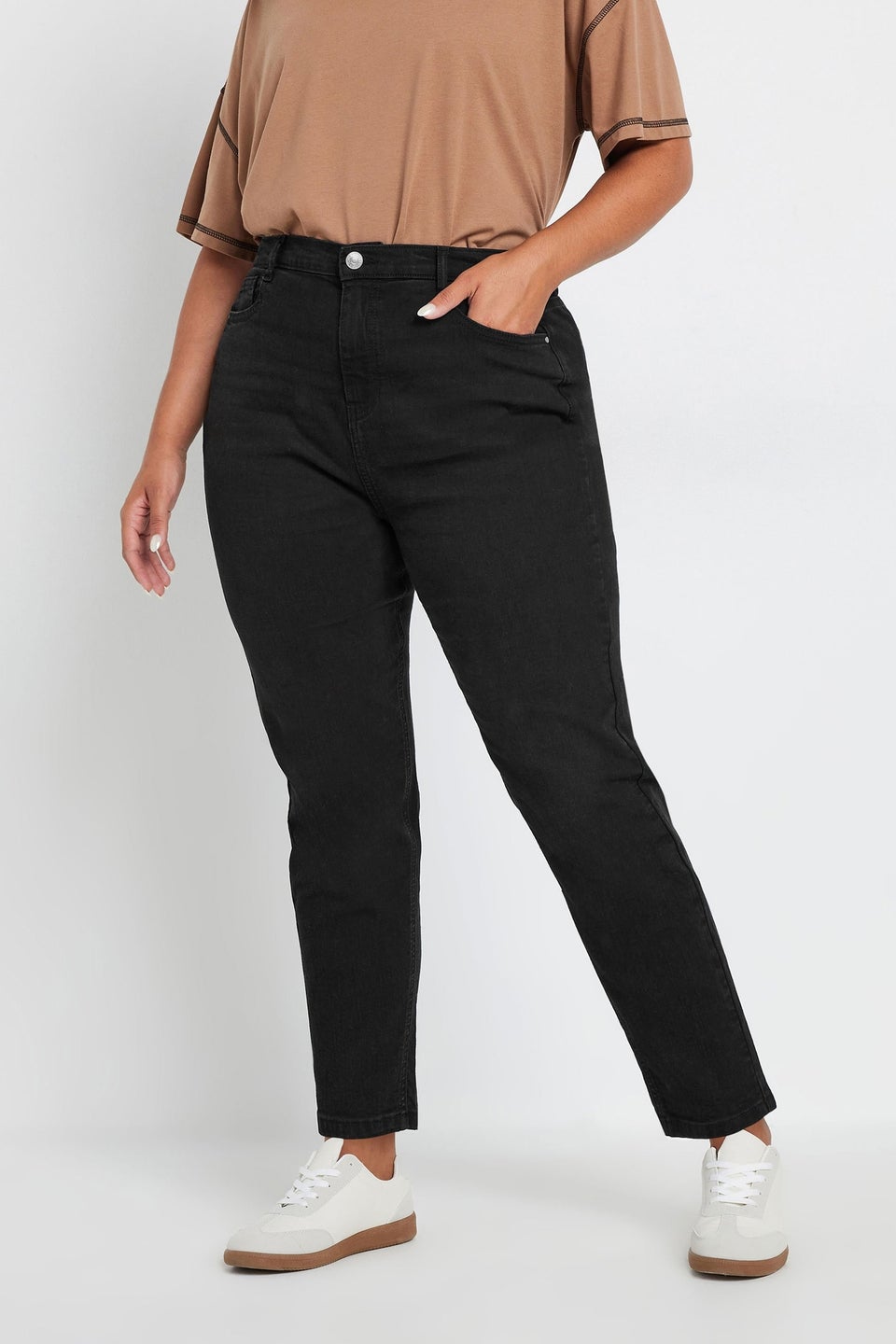 Yours Curve Black Mom Jeans