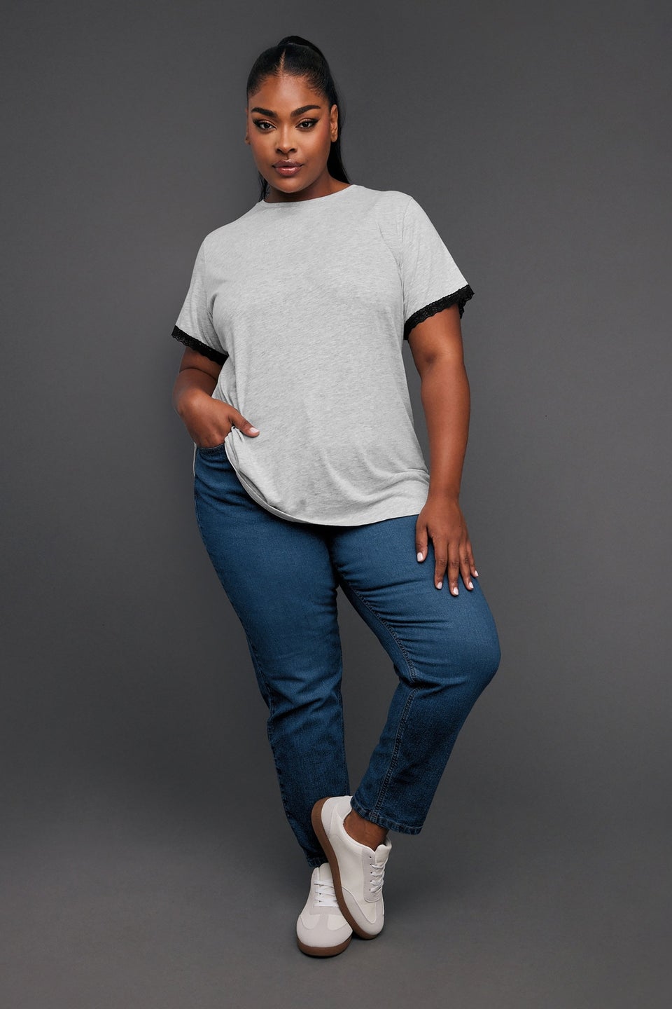 Yours Curve Mid Blue Mom Jeans
